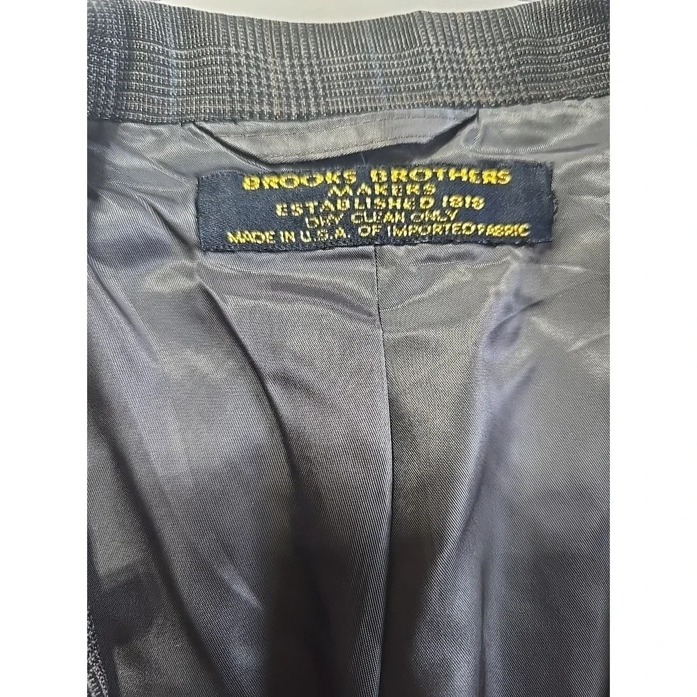 Brooks Brothers 1818 USA Made Wool 43R Suit Blazer Coat Jacket Gray Plaid Mens